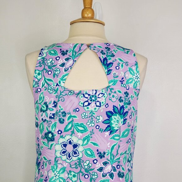 Talbots Petite Stretchy Sleeveless Floral Pullover Coastal Summer Dress Size LP - Picture 5 of 11
